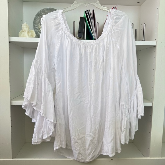 INDAH White Kamani Angel Wing Ruffle Tunic Dress - Picture 4 of 5